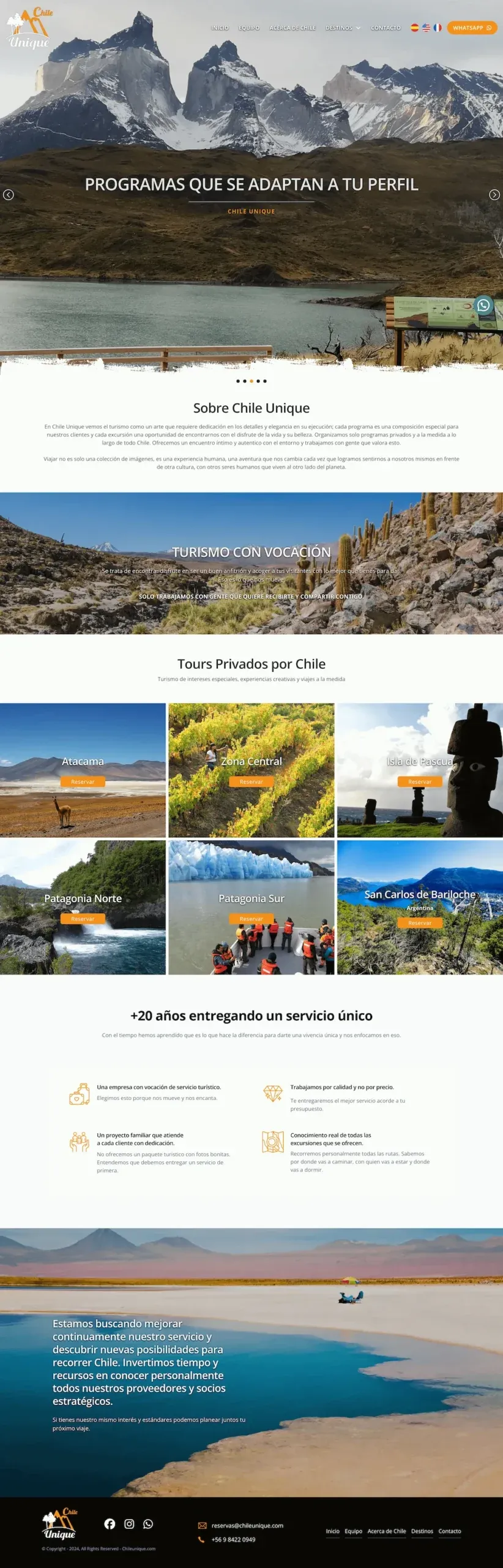 Captura del sitio Chileunique