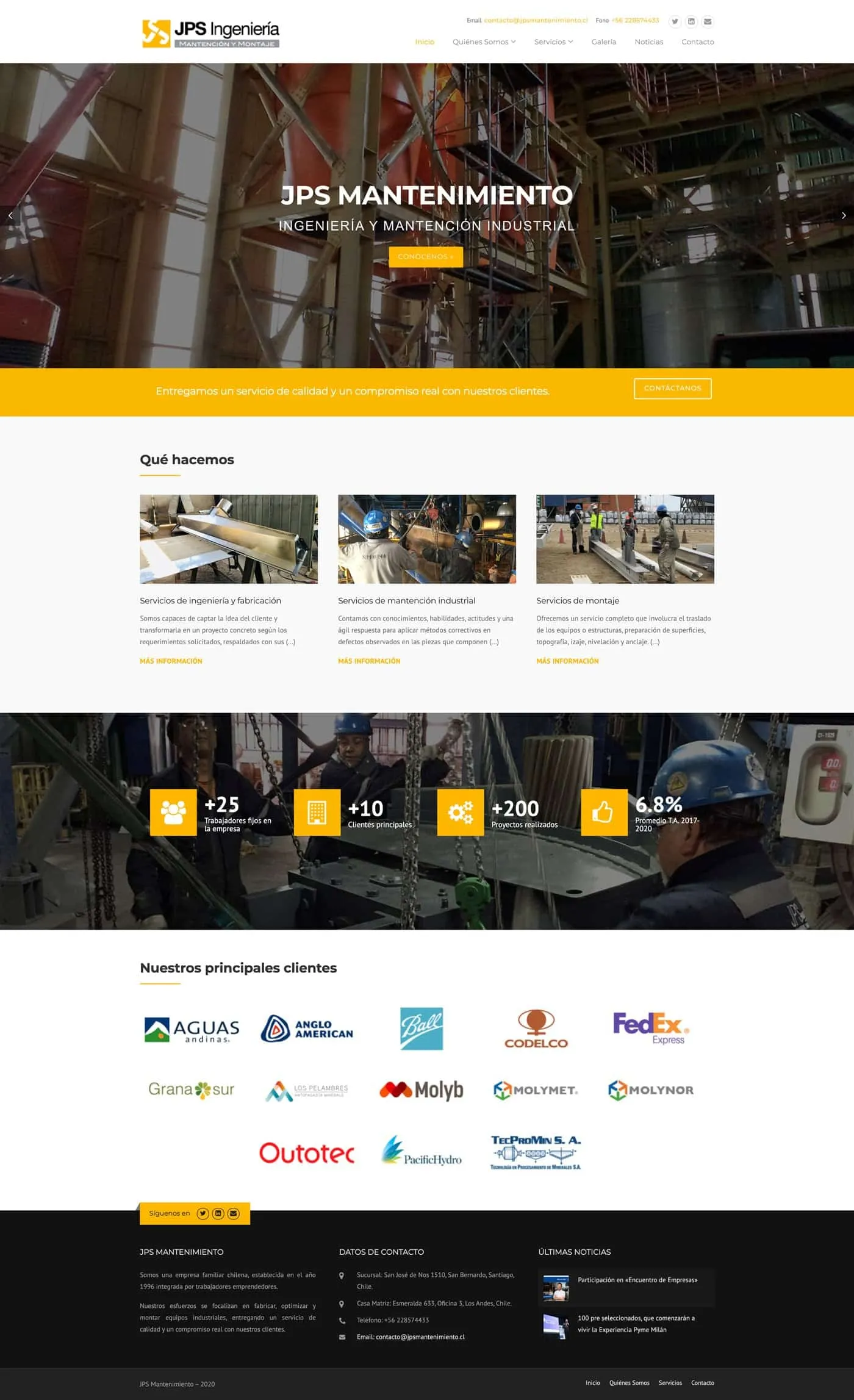 Captura del sitio JPS Mantenimiento