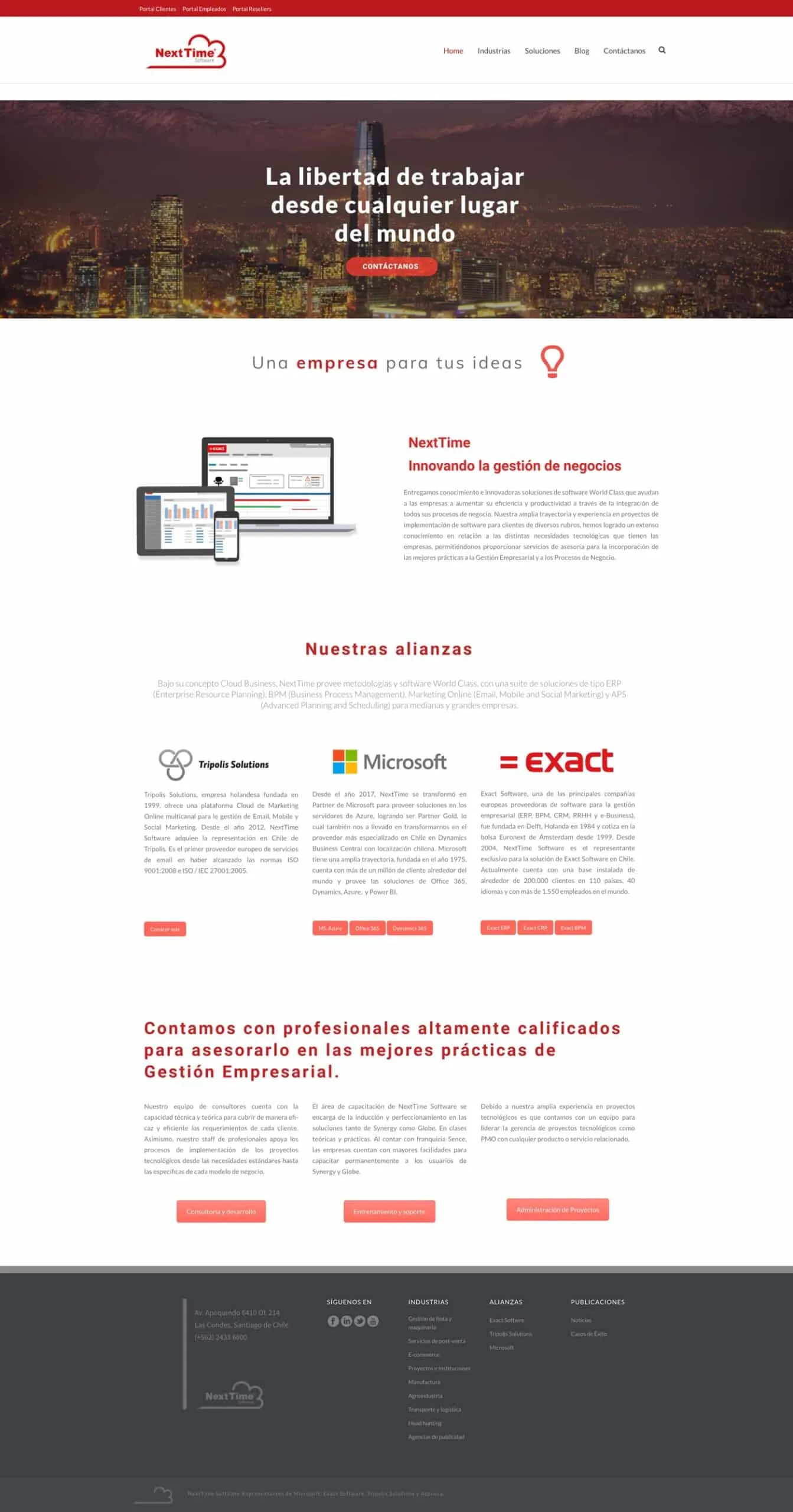 Captura del sitio Nextime Software